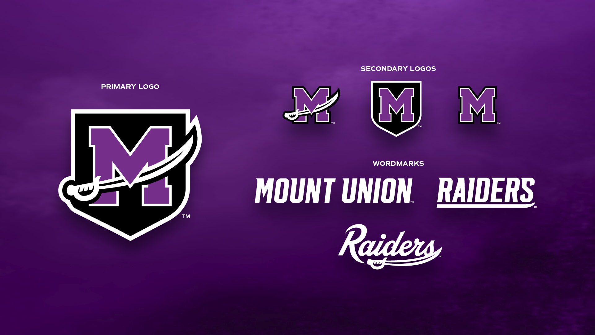 family of new mount union athletic logos