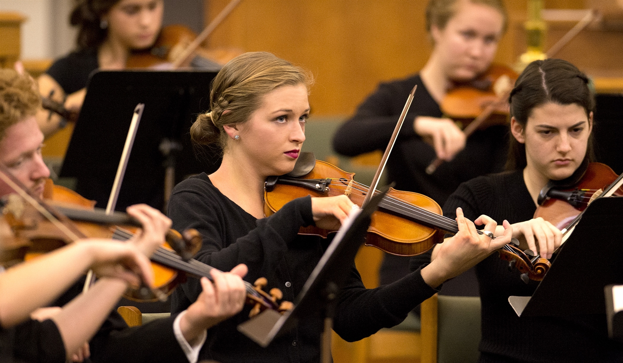 student playing violin