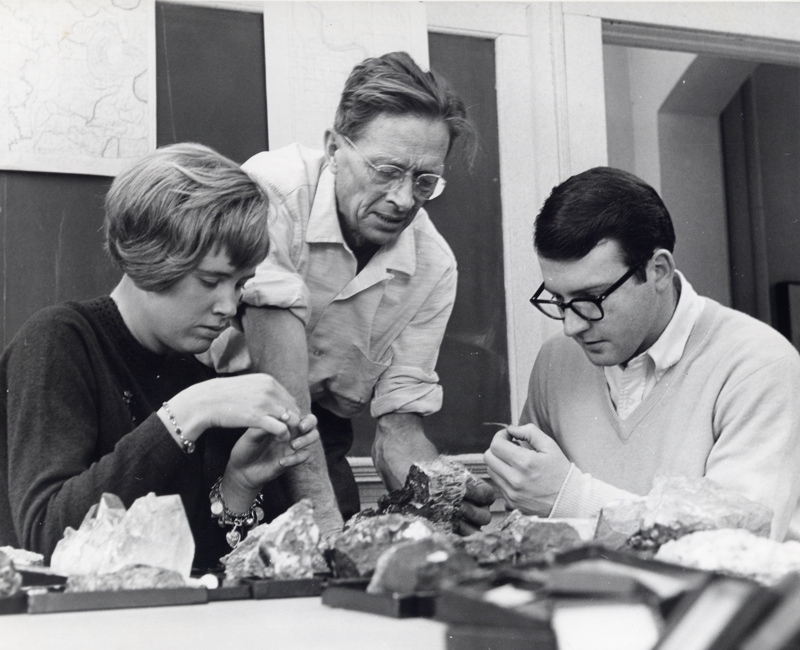 rocky rice with students in black and white historical photo