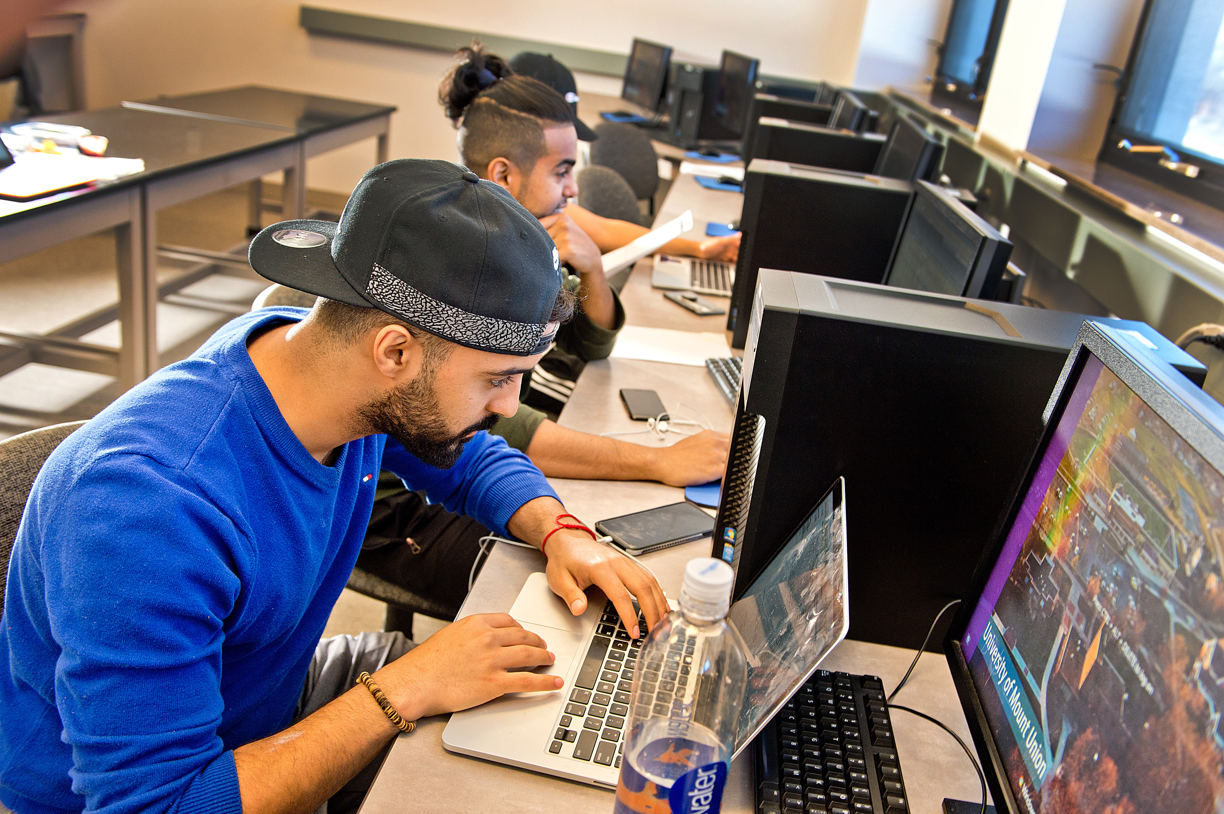 students on computers
